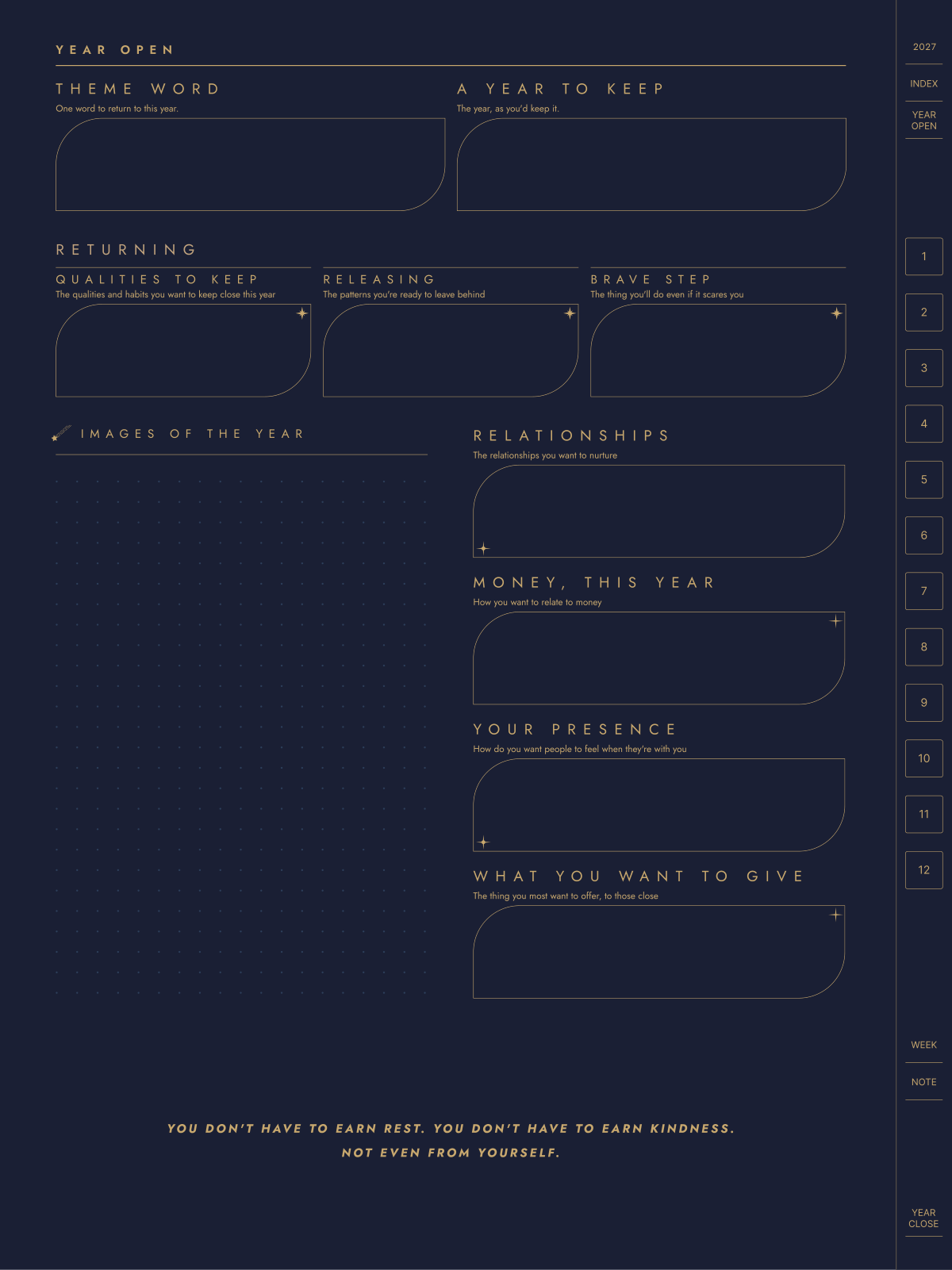 YOHAKU edit year open page — set the tone for the year